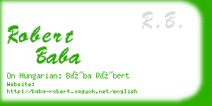 robert baba business card